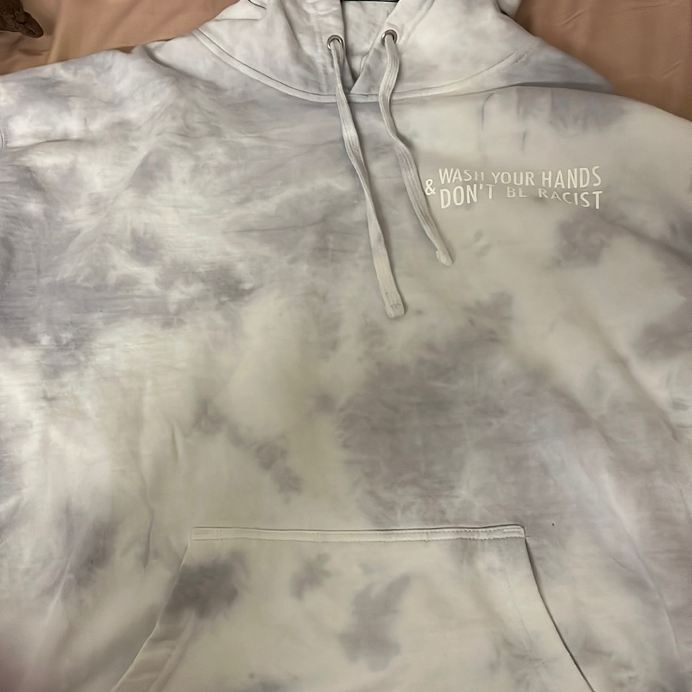 Dear Human tie dye wash your hands and don’t be racist hoodie